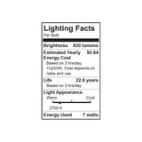 Radiance LED Bulb A60 7W Soft White E26 2700K 830 Lumens Frosted Glass Dimmable - Prism One